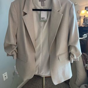 H&M Linen shawl collar jacket blazer